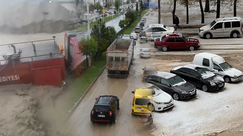 Türkiye'yi sağanak ve dolu vurdu: Araçlar yolda kaldı, tarım arazileri zarar gördü