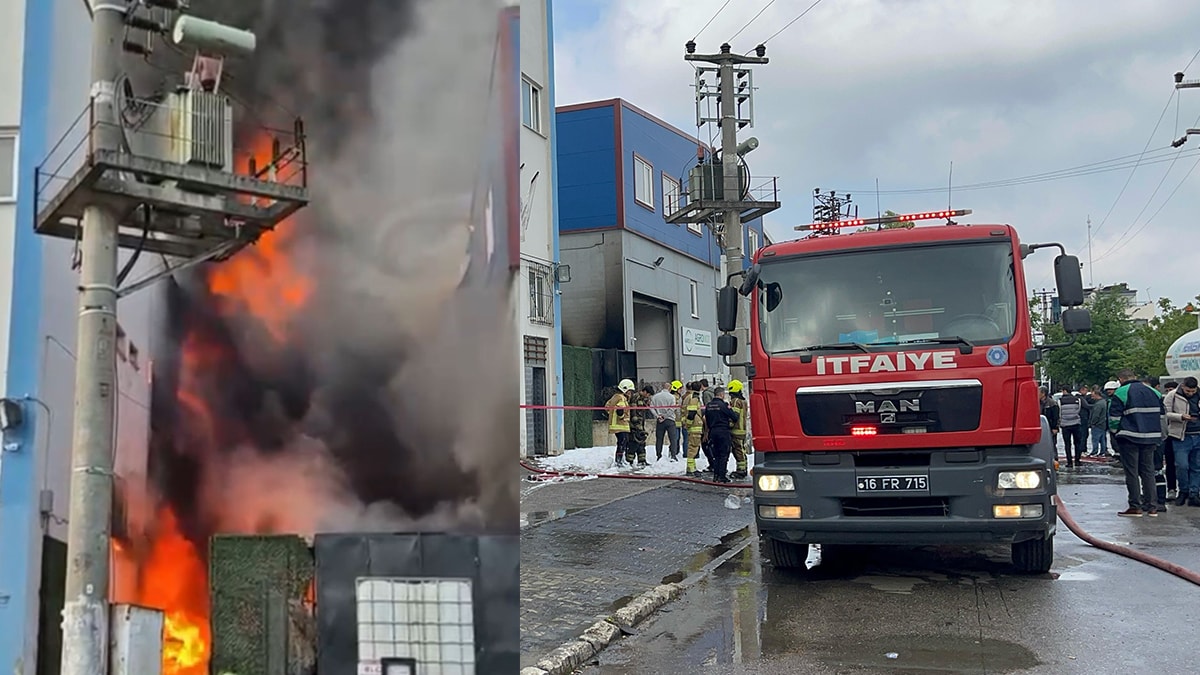 Kauçuk fabrikasında korkutan yangın