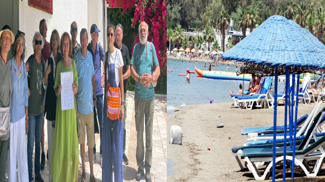 Gümüşlük’te halk plajında sahil işgali vatandaşı bezdirdi