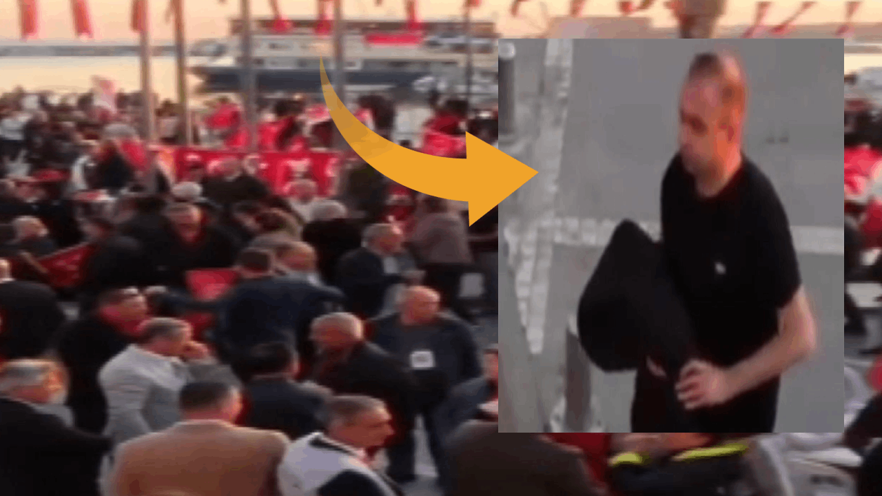 Silivri'de mitingdeki hırsız kameraya yakalandı