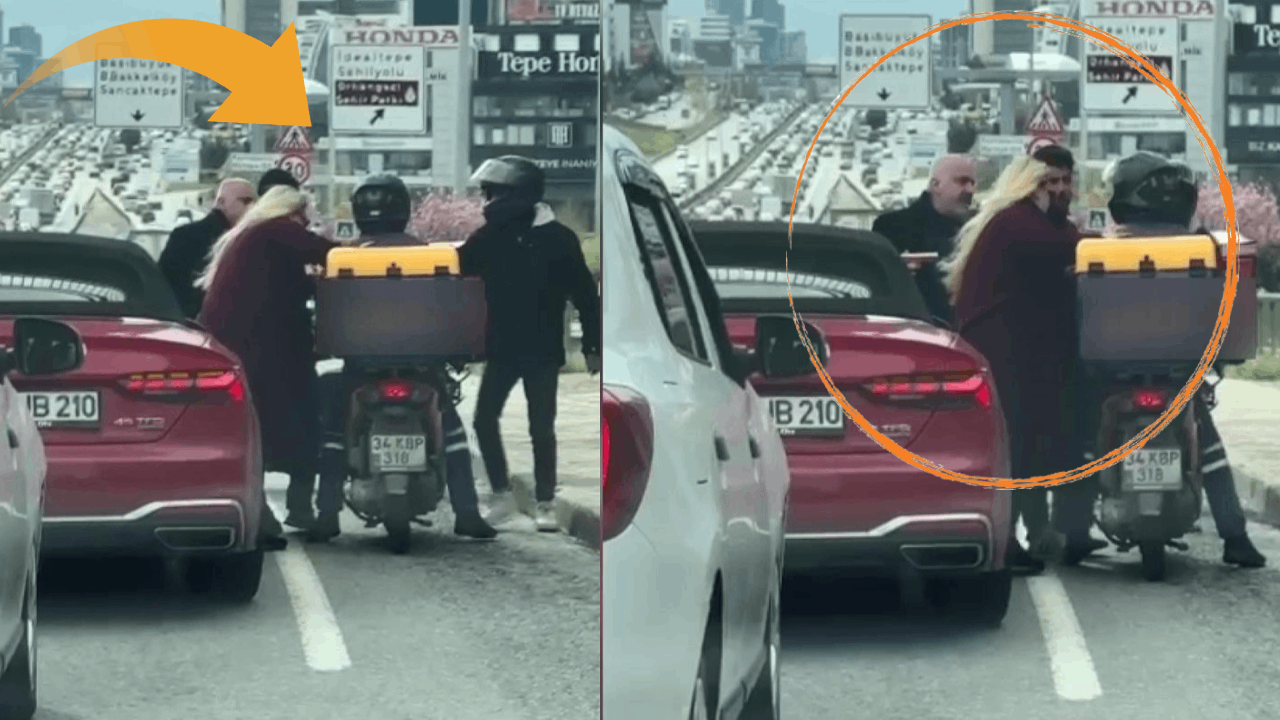Trafik dehşet: Tartıştığı motokuryeye silah çekti