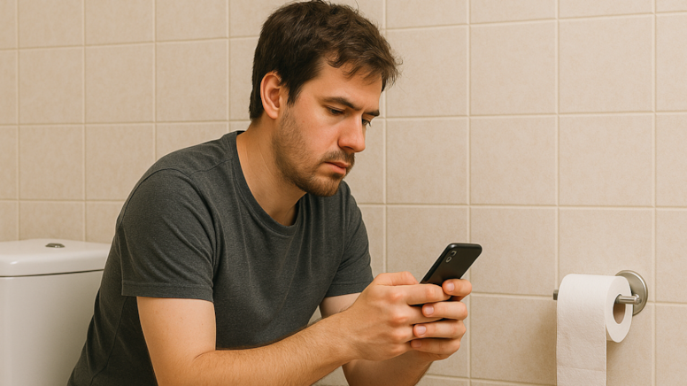 Tuvalette telefonla oynayanlar için büyük risk