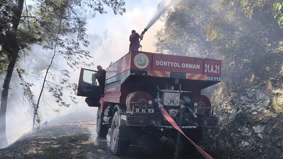 Hatay'da orman yangını: Karadan ve havadan müdahale sürüyor