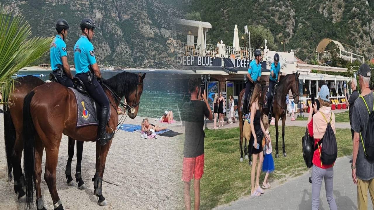 Muğla’da atlı jandarma göreve başladı turistlerin ilgi odağı oldu