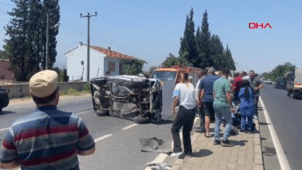 Otomobil, araca çarparak takla attı: 1'i çocuk 4 yaralı