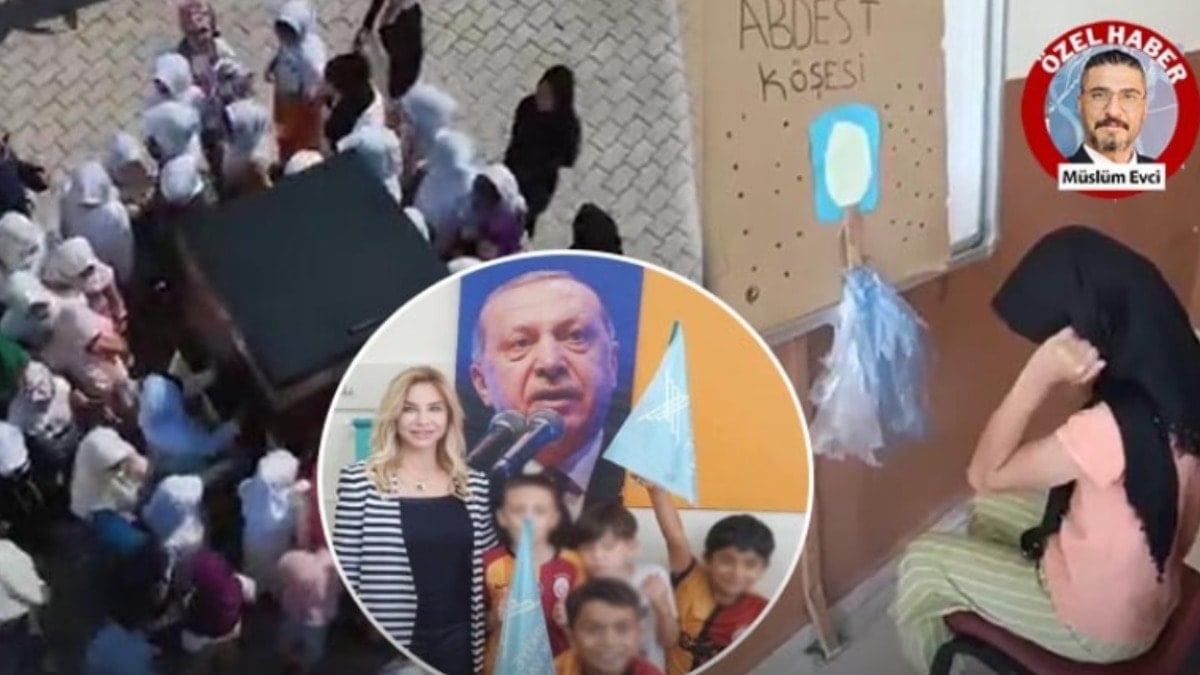 Devlet okullarında küçük çocuklara AKP propagandalı abdest köşesi, şeytan taşlama…