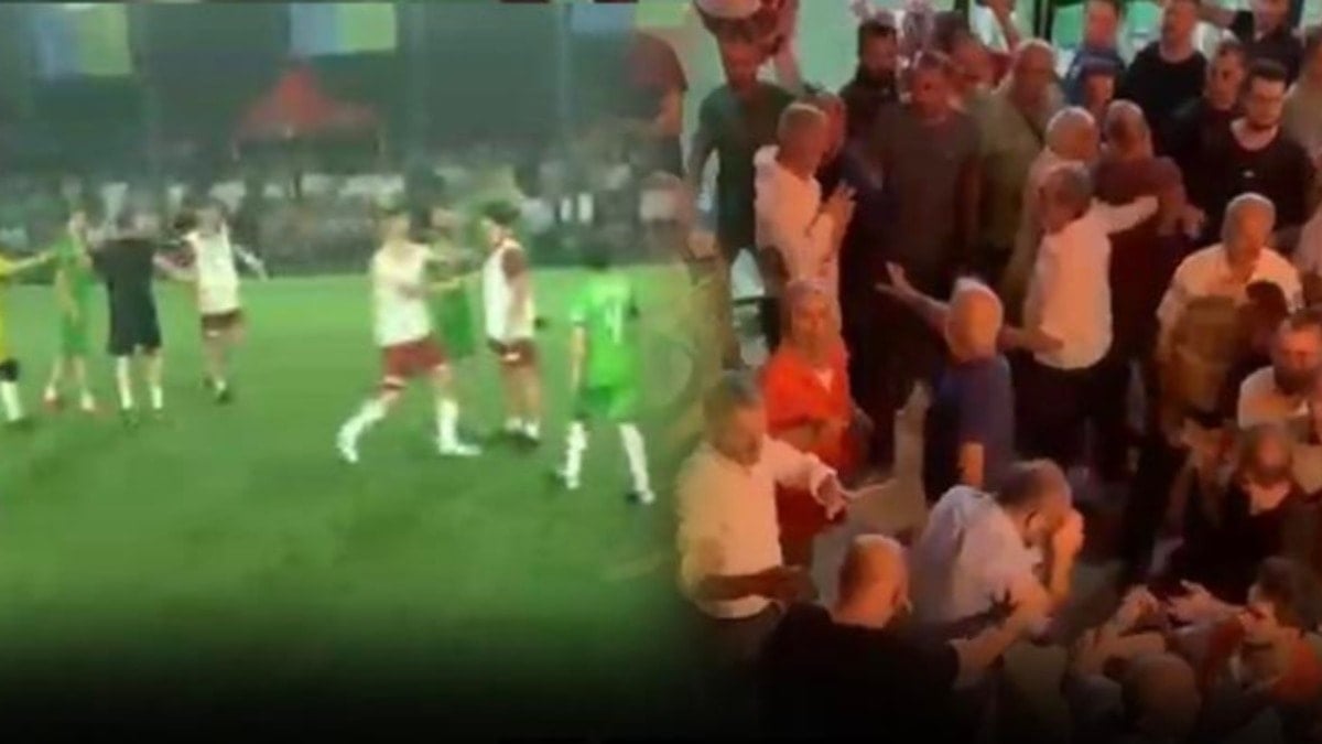 Rize'de futbol turnuvasında çıkan arbede jandarma biber gazı sıkınca bitti