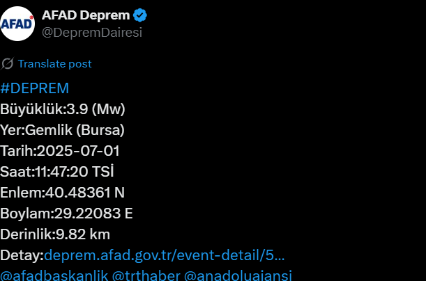 Marmara'da Korkutan Sarsıntı: İstanbul, Bursa ve Yalova'da Deprem Paniği! Bursa