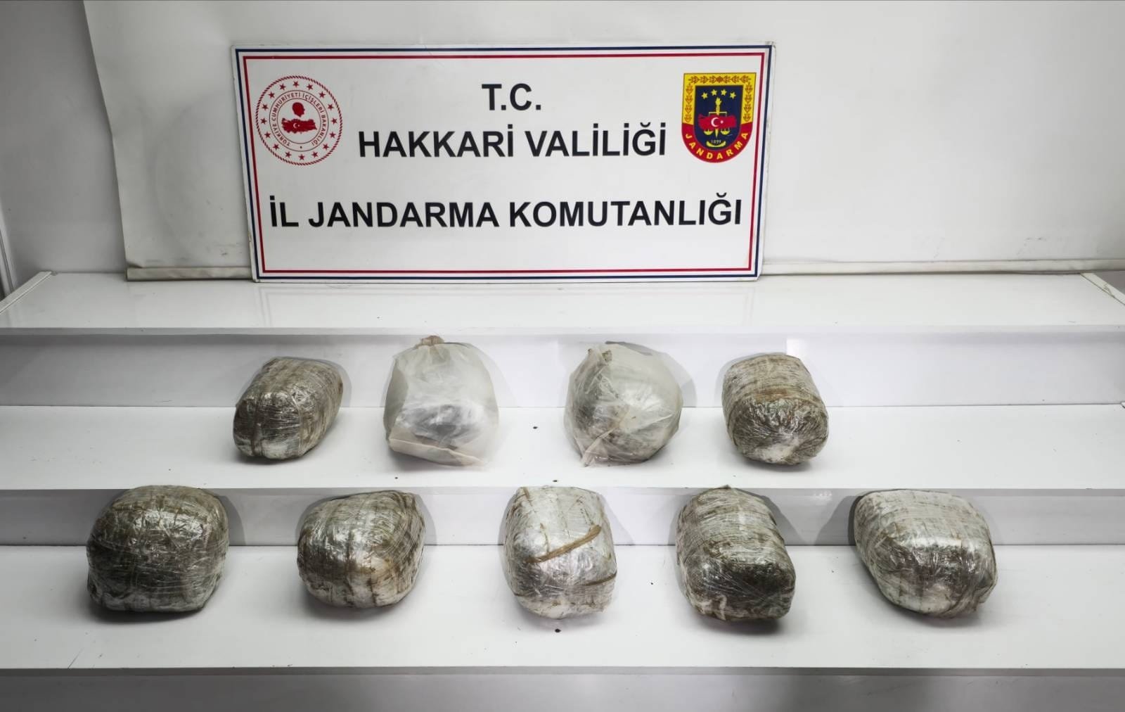 Hakkari'de 14 kilogram skunk ele geçirildi