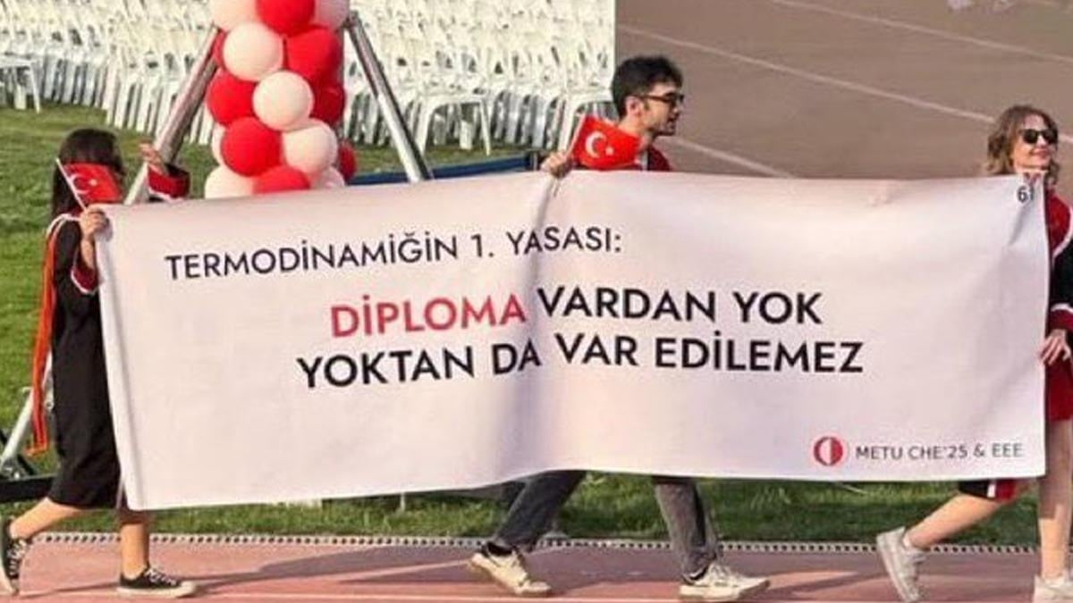 ODTÜ mezuniyeti gündem olmuştu! İmamoğlu favori pankartını açıkladı