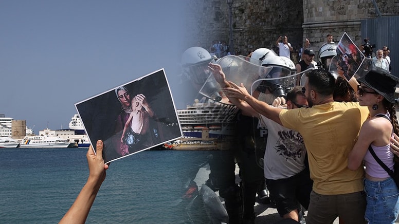 İsrailli turistler, Rodos'ta protestolar yüzünden gemiden inemedi