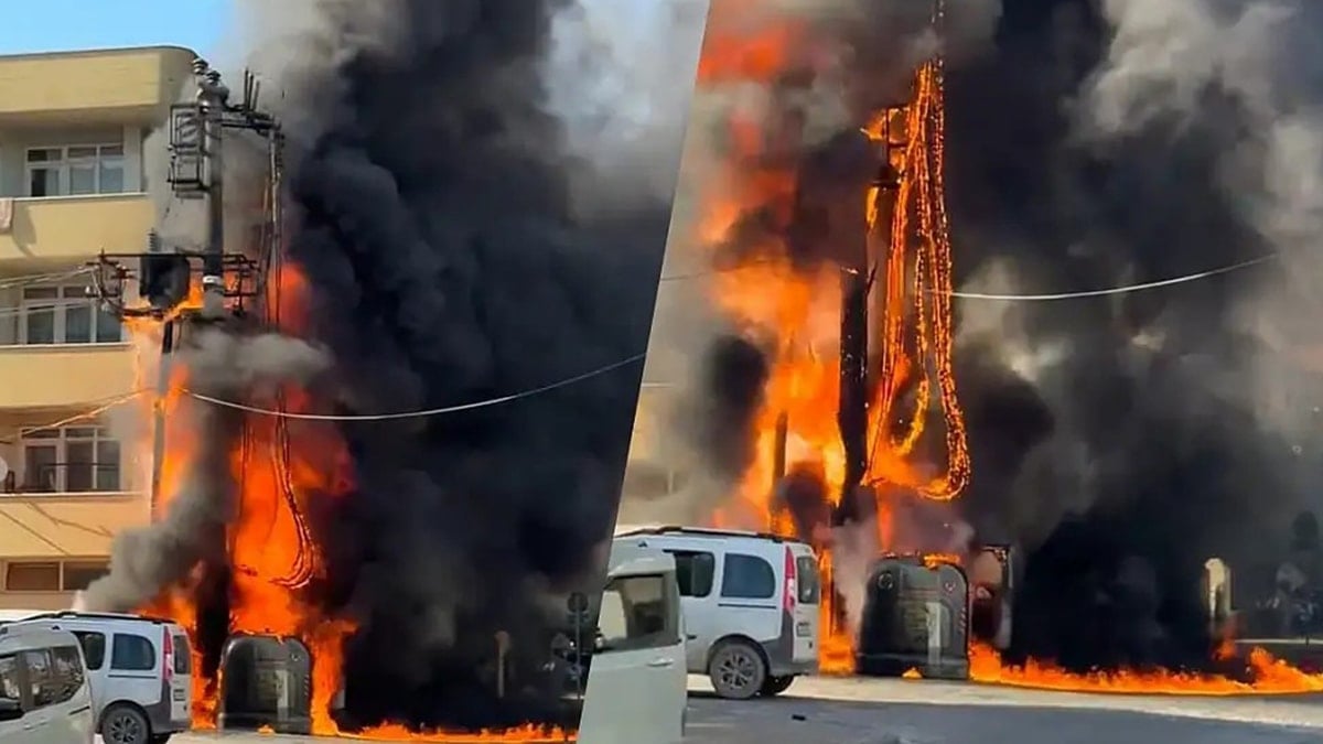 Mahallenin ortasındaki trafo bomba gibi patladı! Büyük panik yaşandı