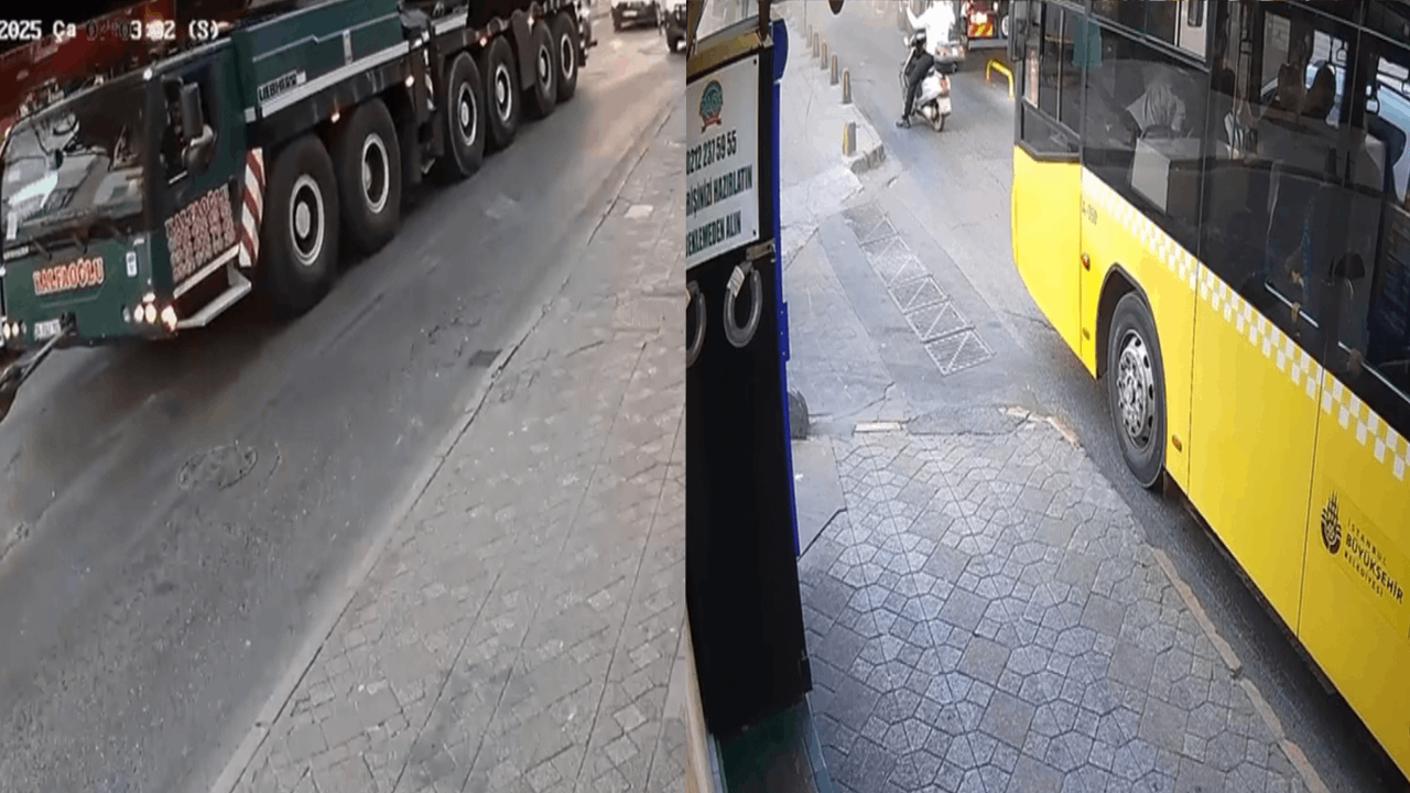 Beyoğlu'nda patlayan vinç lastikleri 2 kişiyi