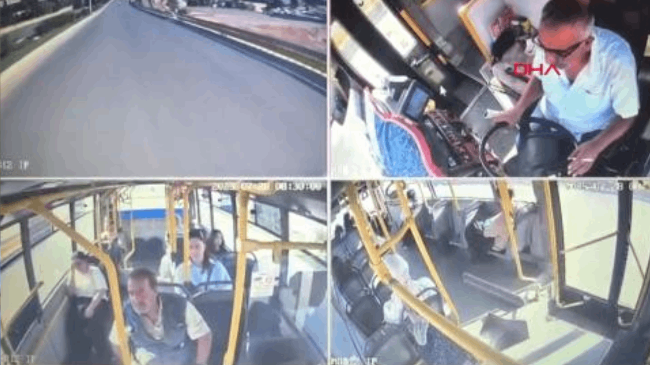 Otobüs şoförü kalp krizi geçirdi, yolcu kazayı böyle önledi