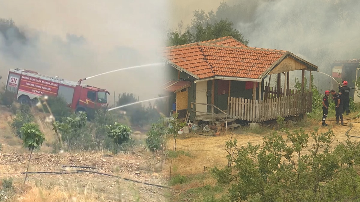 Bursa'da itfaiye ekipleri ters rüzgara rağmen evin yanmasını önledi