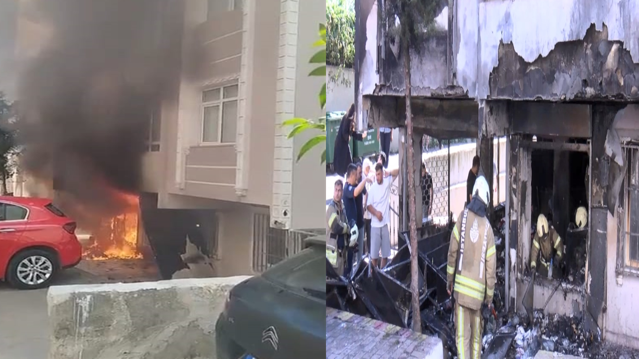 Fatih'te ecza deposunda yangın; patlama anları kamerada