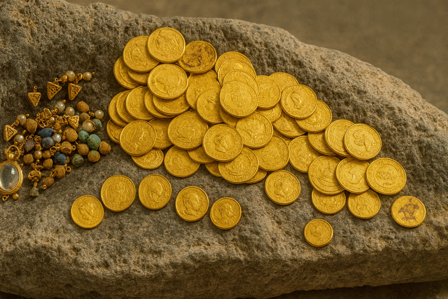 Kimsenin uğramadığı yerde tesadüfen gömülü altın hazinesi bulundu