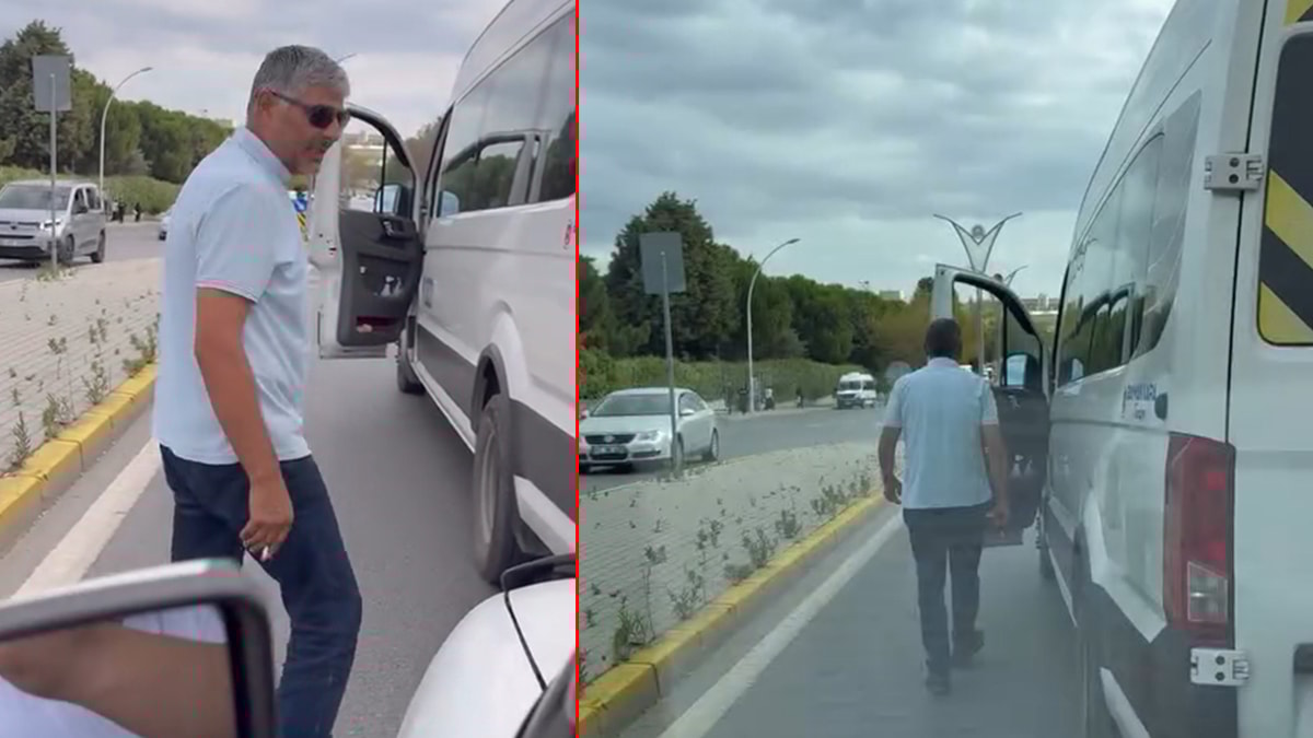 Trafikte dehşet saçan okul servis şoförüne komik ceza