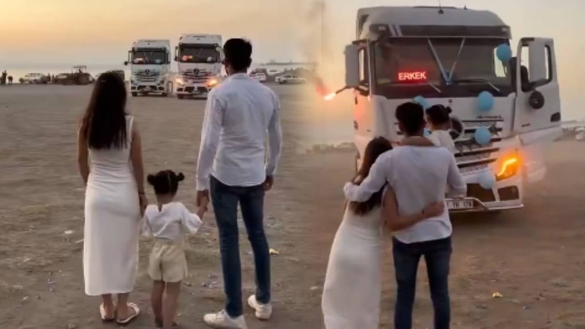 Gösteriş için hiçbir fırsatı kaçırmıyoruz: Cinsiyet partisinde tırlar yarıştı