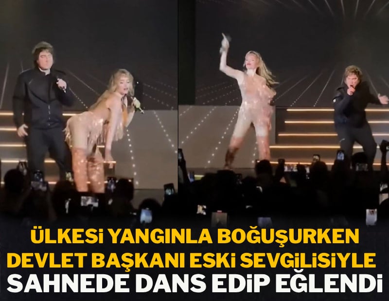 Ülkesi yangınla boğuşurken devlet başkanı eski sevgilisiyle sahnede dans edip eğlendi