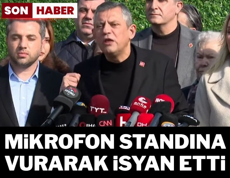 Özgür Özel Silivri’de mikrofon standına vurarak isyan etti