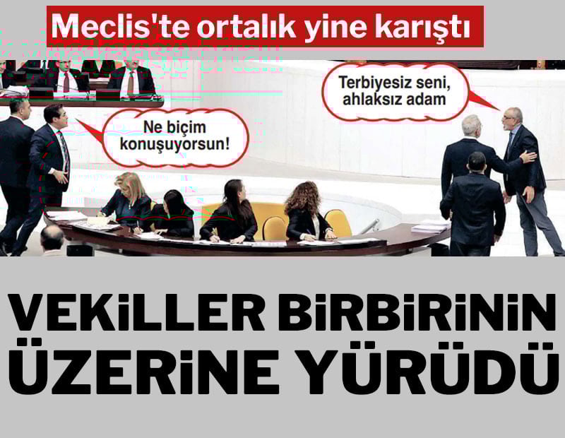 Meclis'te ortalık yine karıştı: Vekiller birbirinin üzerine yürüdü