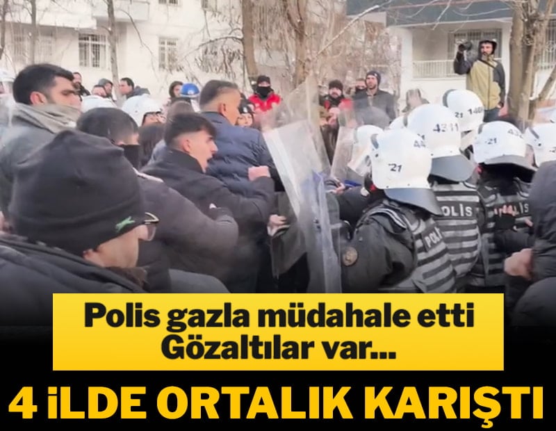 4 ildeki Suriye eylemlerine polisten gazlı müdahale