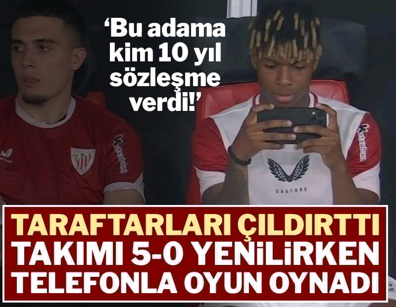 Takımı hezimeti yaşarken telefondan oyun oynadı!