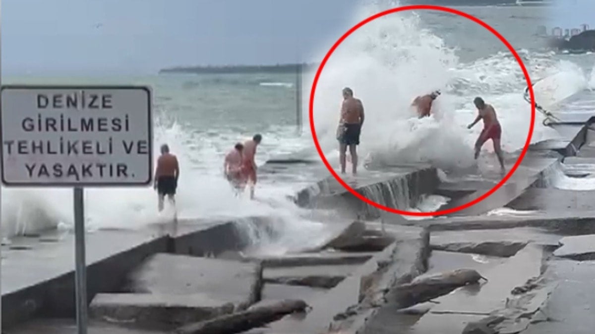 Caddebostan’da  lodosta yüzmeye çalıştılar! Dalgalar kıyıya vurunca bacakları kırıldı