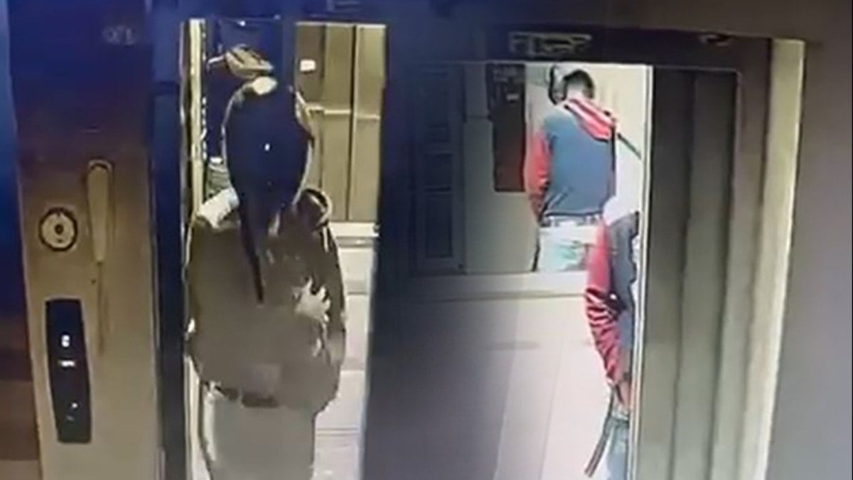 Kaskla girdiği asansöre tuvaletini yaptı, çatıya çıkıp güvercin çaldı