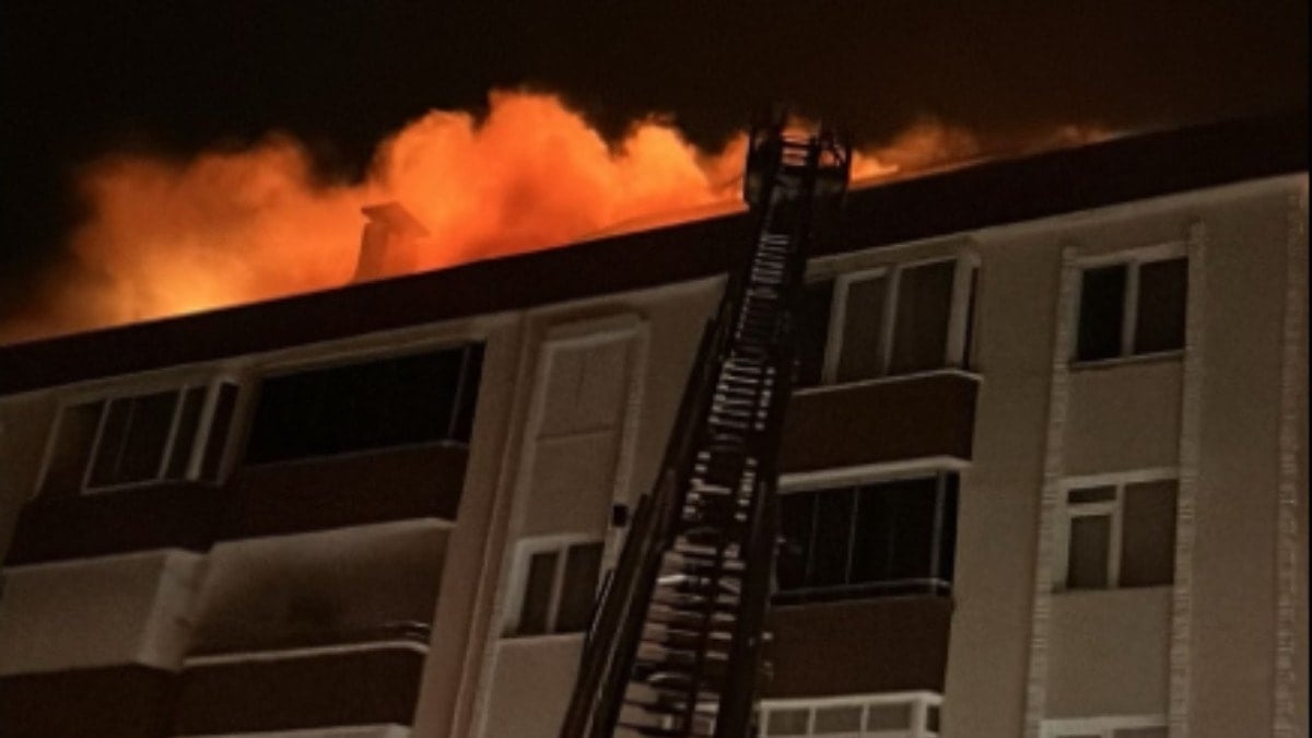 Yalova'da 6 katlı binada yangın paniği