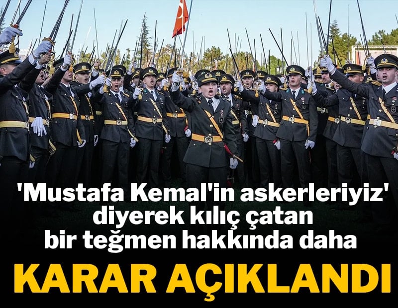 'Mustafa Kemal'in askerleriyiz' diyen bir teğmenin cezası daha mahkemeden döndü