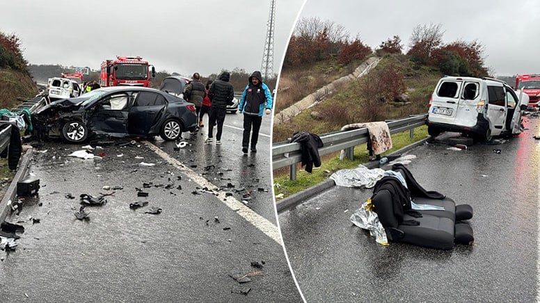 Otoyolda zincirleme facia! Koltuk yerinden söküldü, yola savruldu