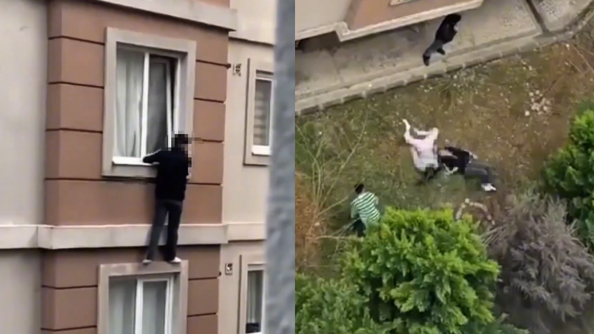 Ümraniye'de korkunç olay! Aile tarafından basılan çift camdan aşağı atladı