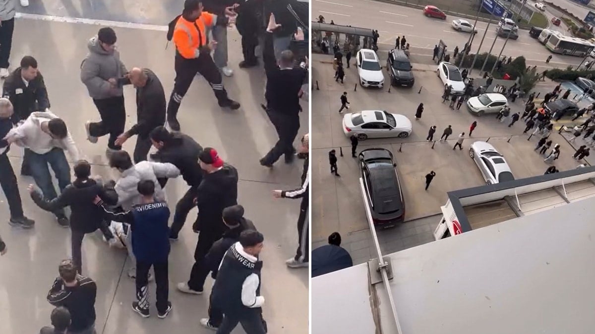 Karnesini alan liseliler AVM otoparkını savaş alanına çevirdi