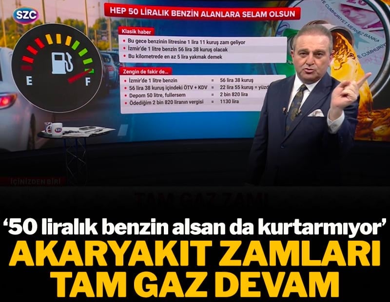 Akaryakıt zamları tam gaz devam! Ekrem Açıkel canlı yayında anlattı
