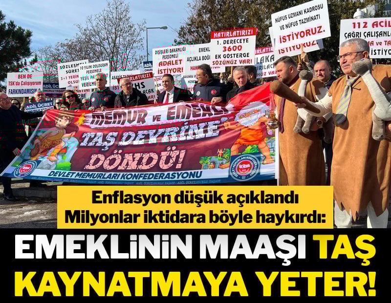 Memur ve emeklileri sokağa döktüler