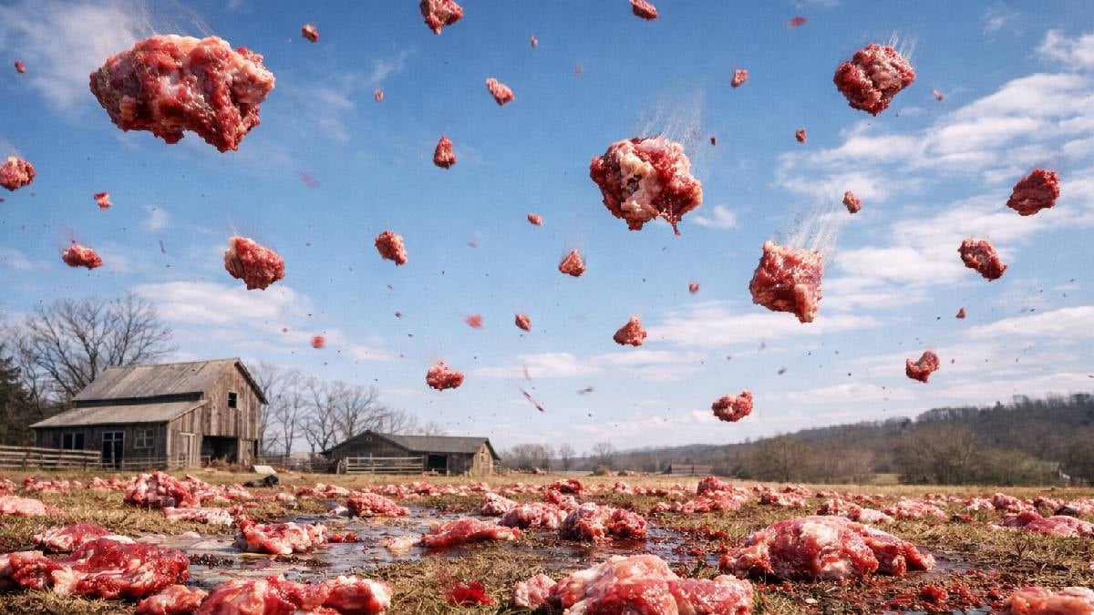 Gökyüzünden tüm bölgeye taze et yağmur gibi yağdı: İşte nedeni