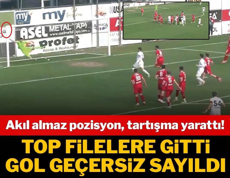 3. Lig'de akıl almaz pozisyon! Top filelere gitse de hakem golü vermedi