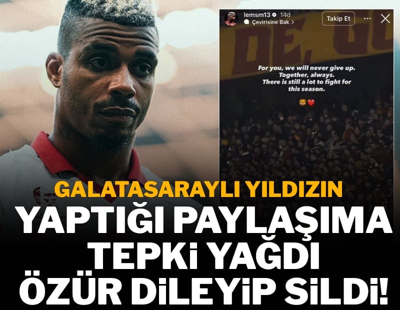 Yaptığı paylaşıma tepki yağdı! Özür dileyip sildi...