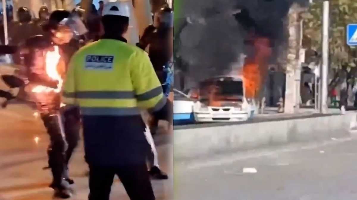 İsyan büyüyor: İran'da polisi de aracını da yaktılar