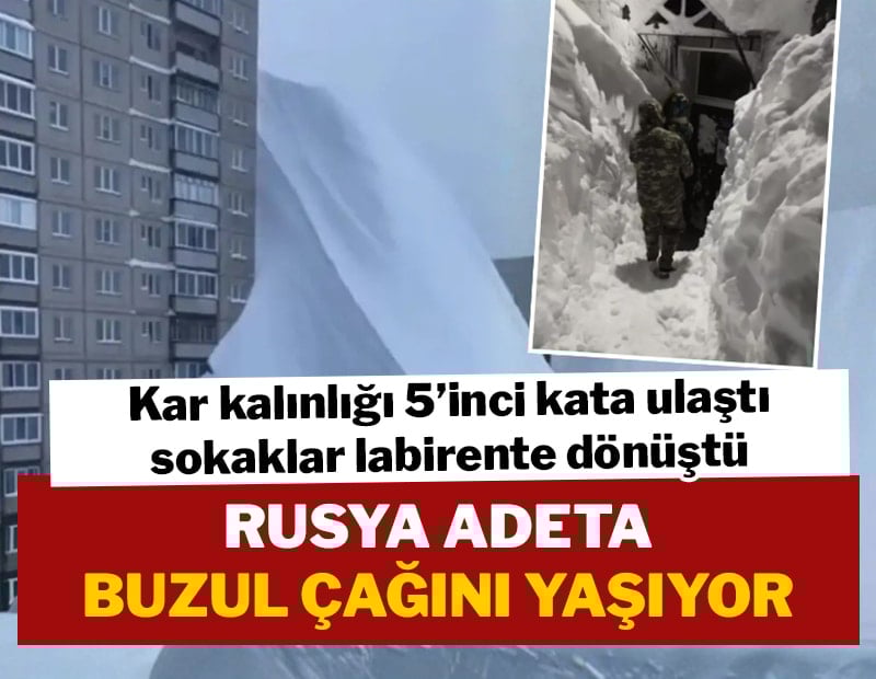 Rusya'da kar metreleri aştı; binalar kayboldu