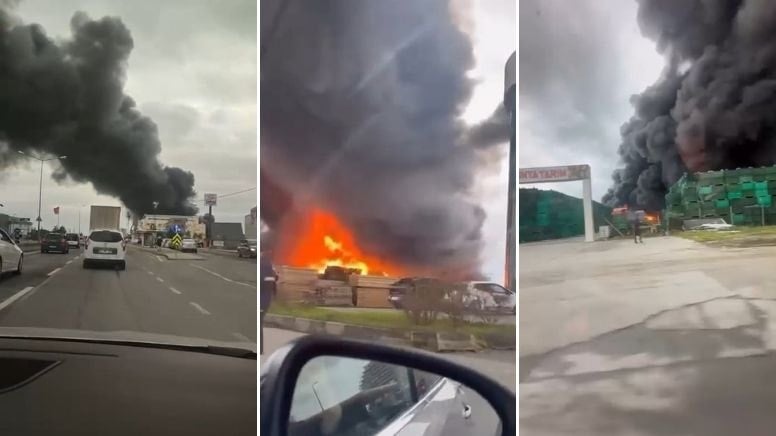 Dumanlar gökyüzünü kapladı! İstanbul'da iş yerinde yangın