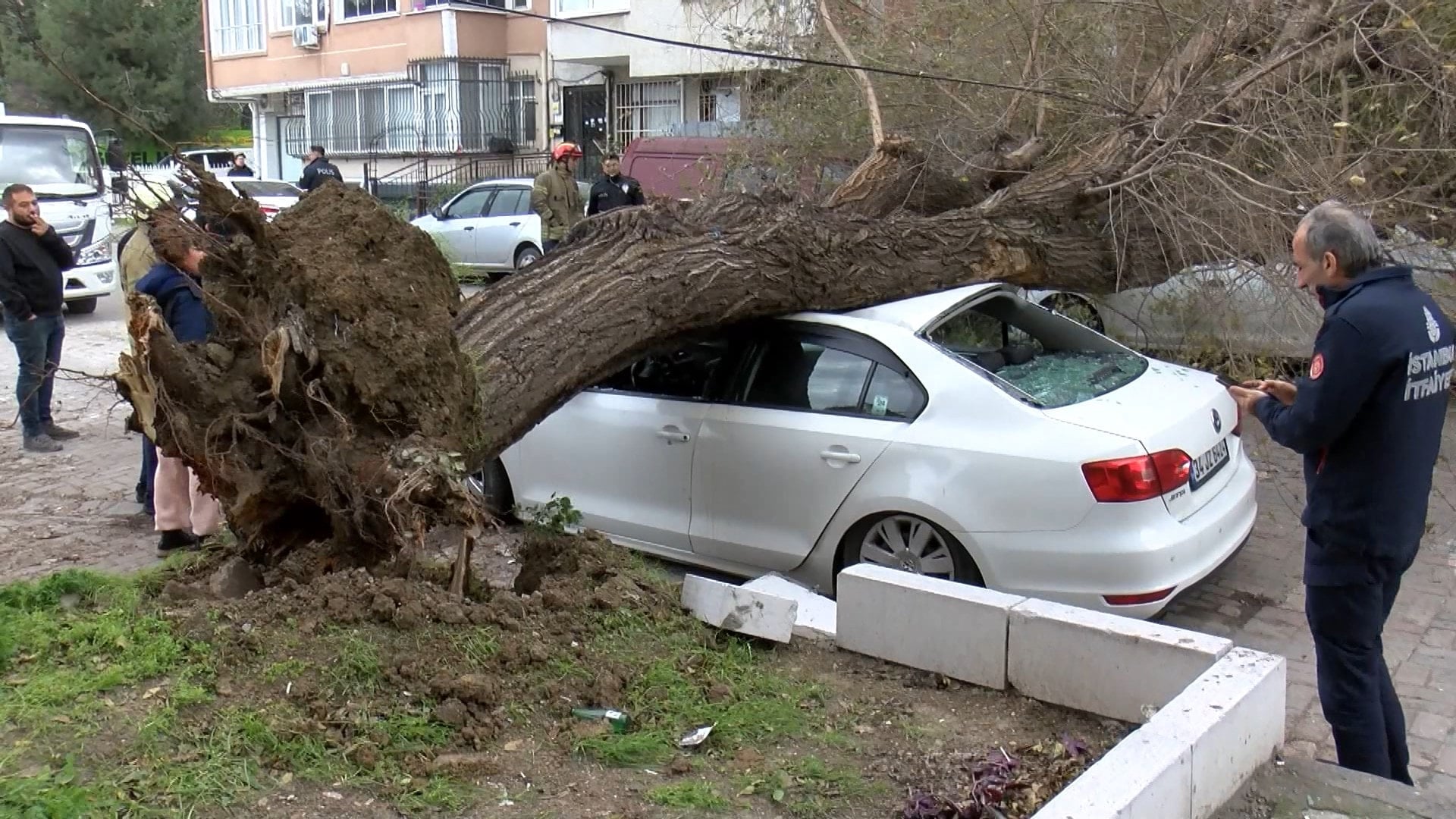 İstanbul'da lodos ağaçları devirdi: '1 saniyeyle kurtuldum'