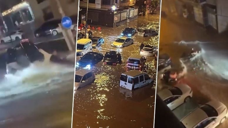 İzmir'de sağanak felaketi: Yollar göle döndü, araçlar sular altında kaldı