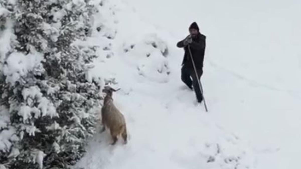 Çoban gördüğü drona tüfek doğrulttu! O anlar kameraya yansıdı