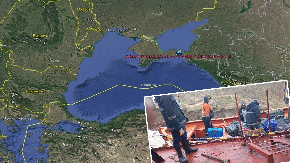 Türk gemisi karaya oturdu