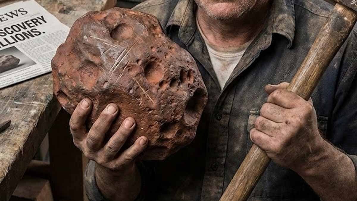 İçinde külçe altın var sanıp kırmaya çalıştığı kaya servet değerinde çıktı