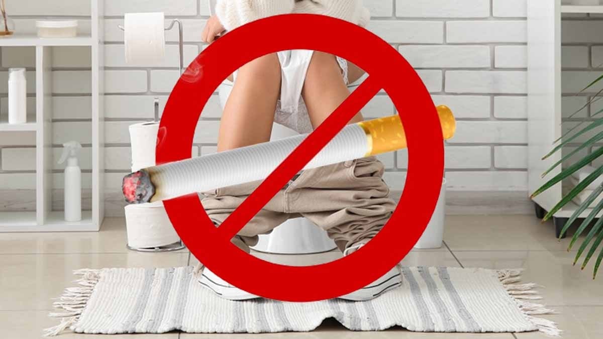 Sigara içildiği an tuvalet kapısı yok oluyor