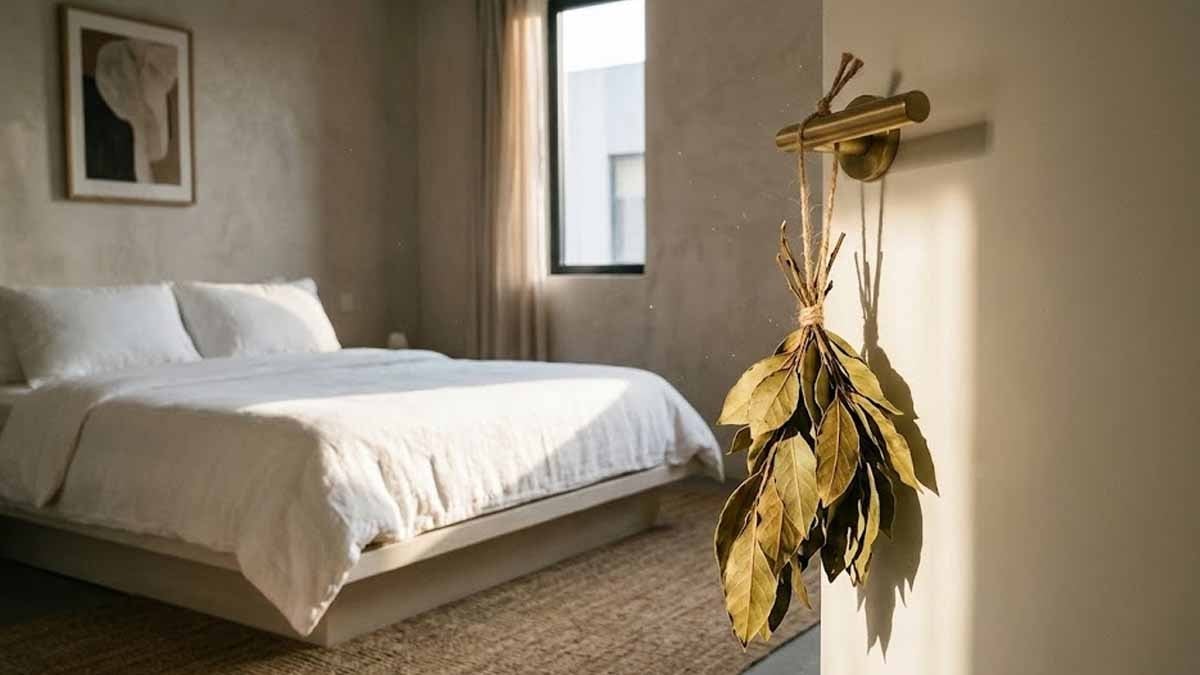 Nedenini öğrenen yatak odasının kapısına defne yaprağı asıyor